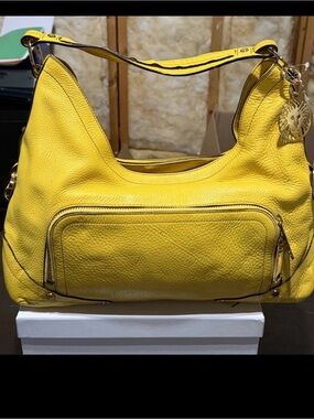 Yellow Leather Shoulder Bag - Unbranded